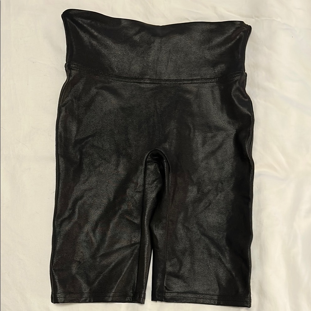 SPANX Black High-Waisted Bike Shorts Sleek Fit